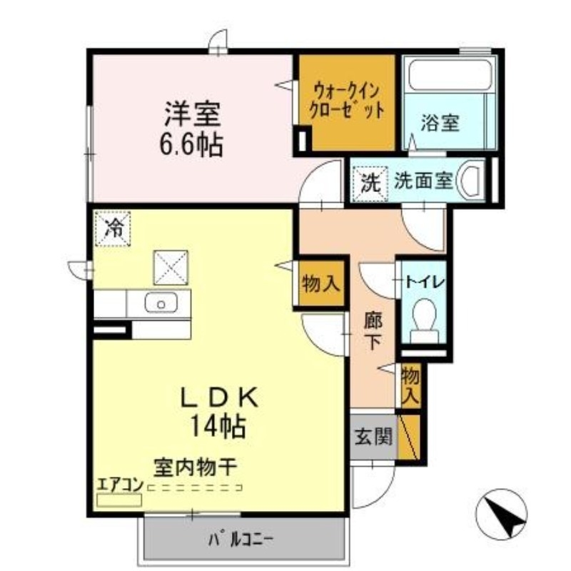ラヴェスト・コート　B 1階の物件の間取図