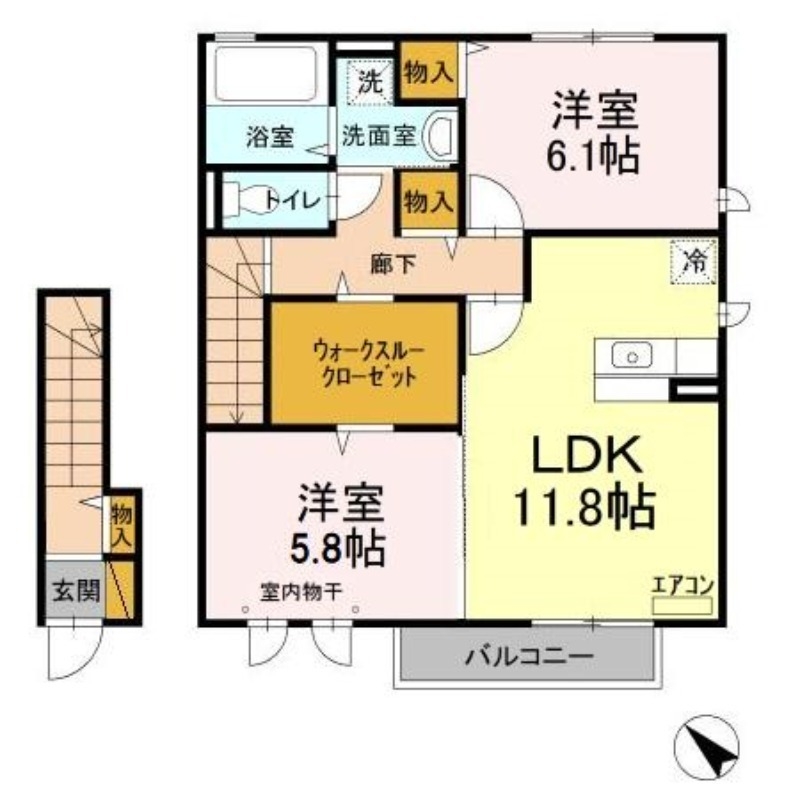 ラヴェスト・コート　C 2階の物件の間取図