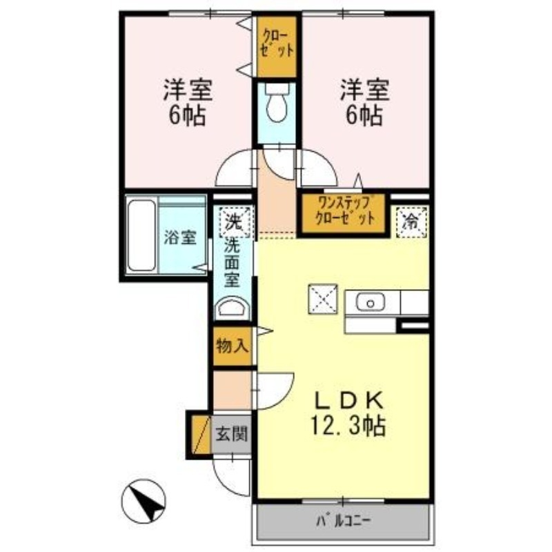 未来　B 1階の物件の間取図