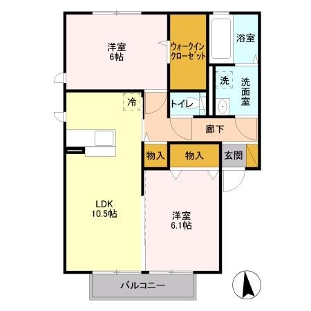 グラン・ジュテ　A 2階の物件の間取図