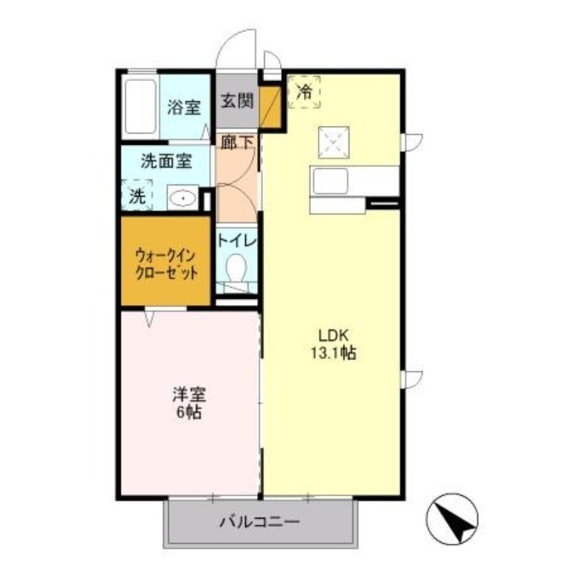 アースウィン　A 1階の物件の間取図
