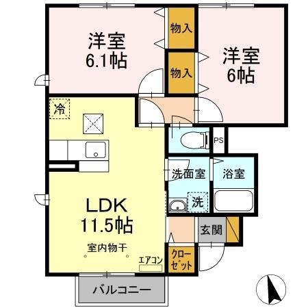 ヴァンベール 1階の物件の間取図