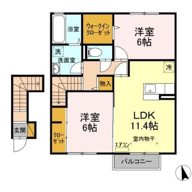 ヴァンベール 2階の物件の間取図