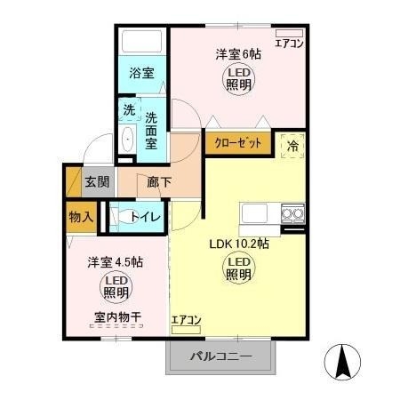 グラマードマレ A 2階の物件の間取図