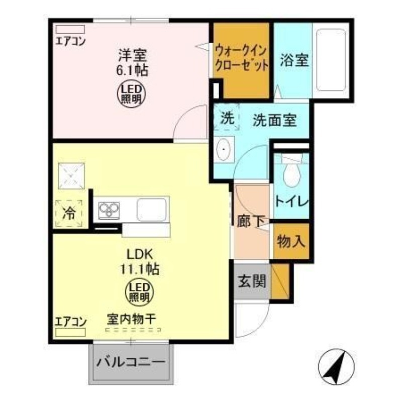 グラマードマレⅥ 1階の物件の間取図