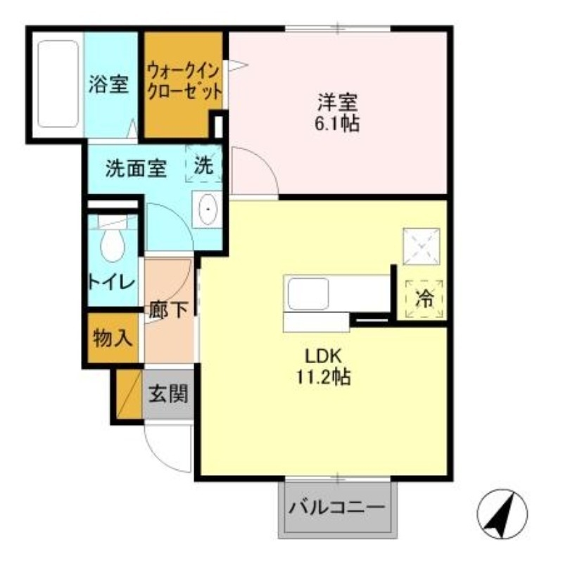 グラマードマレⅥ 1階の物件の間取図