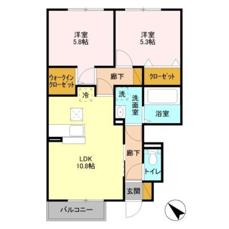 ル・ヴァン 1階の物件の間取図