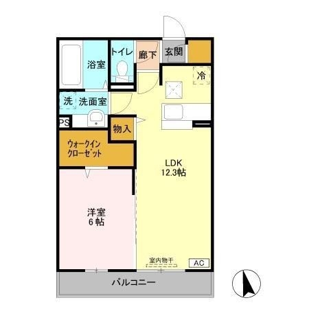 ディアマント　A 1階の物件の間取図