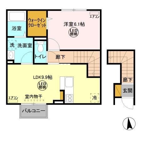 グラマードマレⅨ 2階の物件の間取図