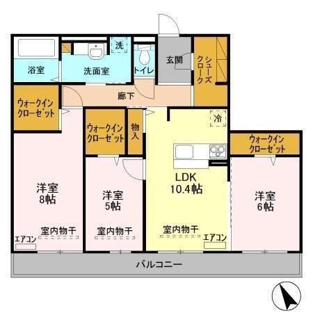 ラ ルーチェ　A 2階の物件の間取図