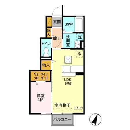 ミリオンリーフ　A 1階の物件の間取図