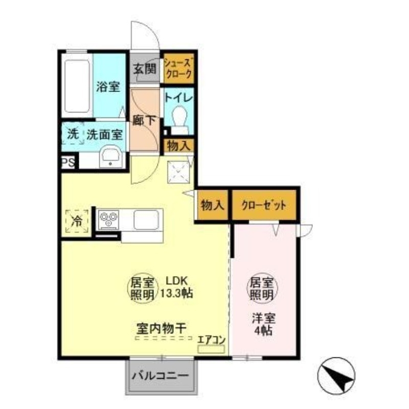 ラ・トゥール　一番館 1階の物件の間取図