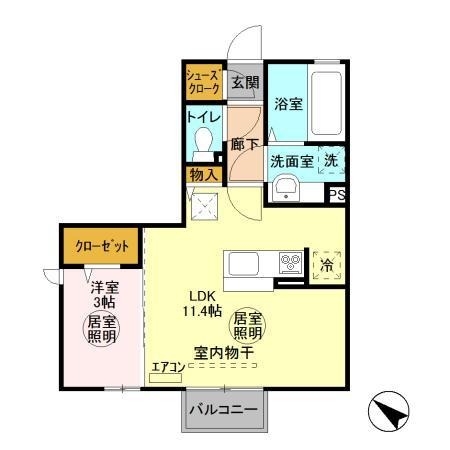 ラ・トゥール　二番館 1階の物件の間取図