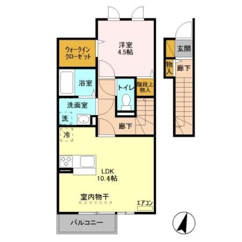 グランメール 2階の物件の間取図