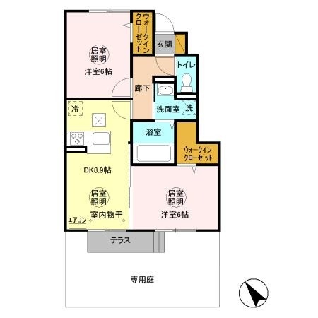 コンフォートⅡ　B 1階の物件の間取図