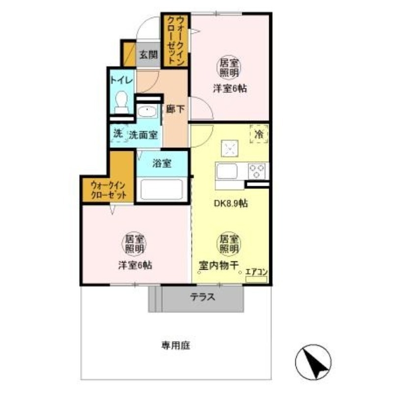 コンフォートⅡ　B 1階の物件の間取図