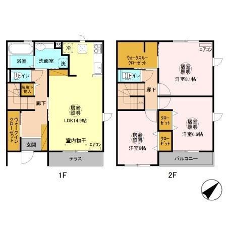 オーシャンズ　C 1階の物件の間取図