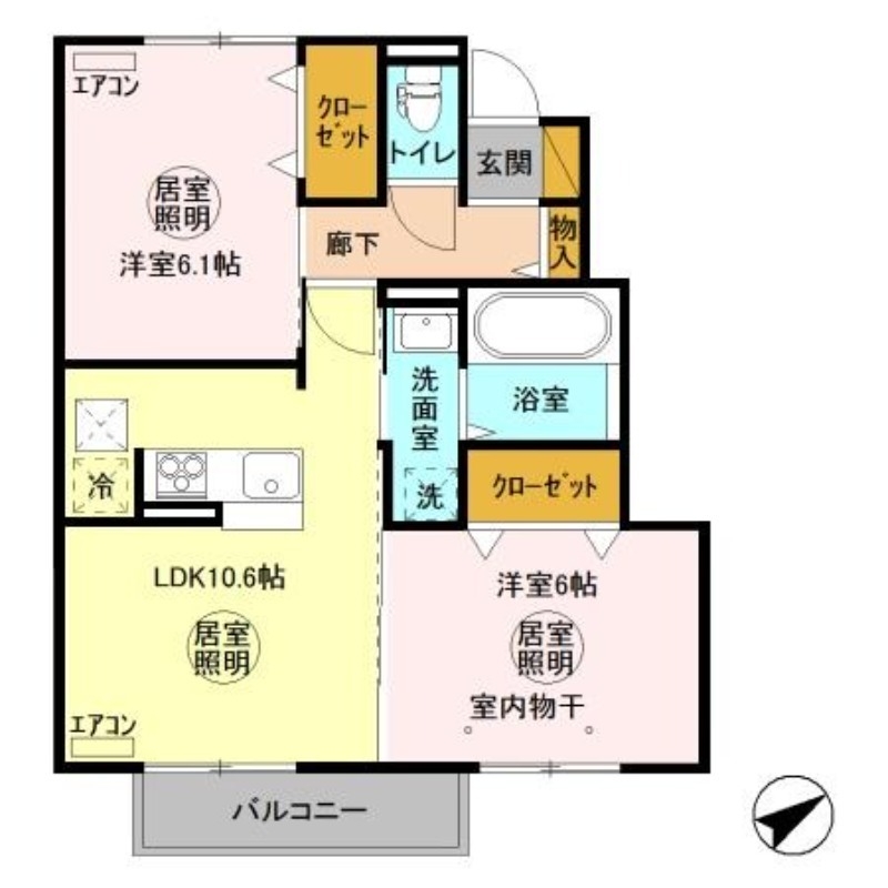 フォレストメゾン深芝 1階の物件の間取図