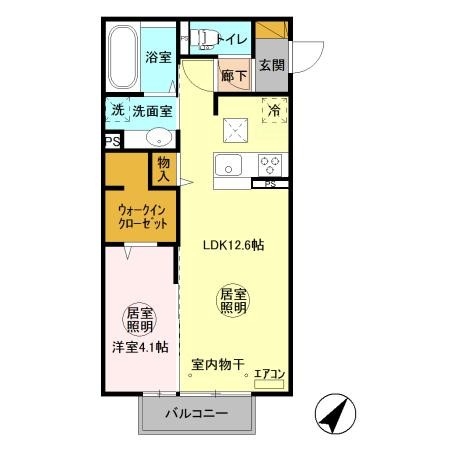 シャルマンコーポAB　B 1階の物件の間取図