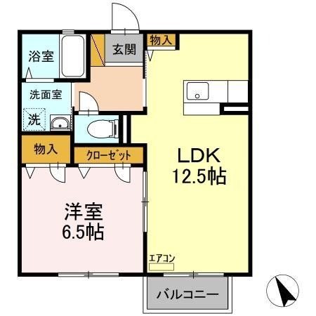 トゥールモントⅠ 2階の物件の間取図