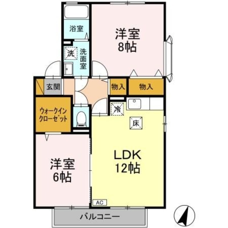 リヴェール　Ａ 1階の物件の間取図