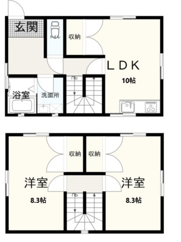 深芝南3丁目戸建 2階の物件の間取図